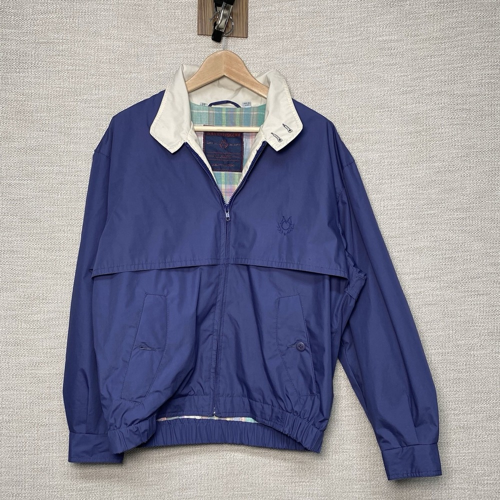 90s Members Only Jacket 38 Lightweight Vented Windbreaker Bomber Lined Blue